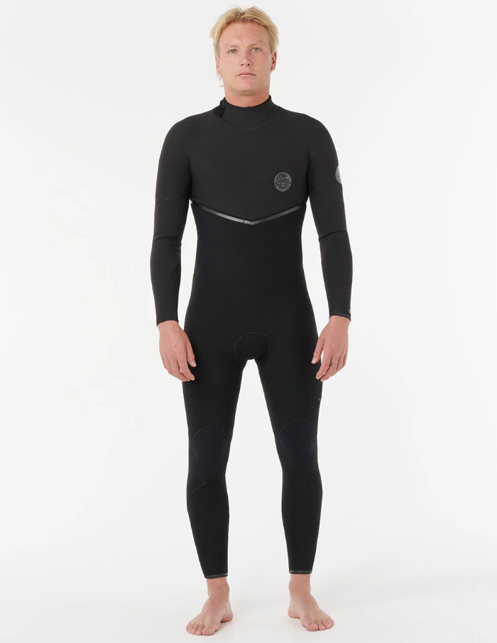 Rip Curl E Bomb 4/3mm Back Zip Wetsuit in black from front