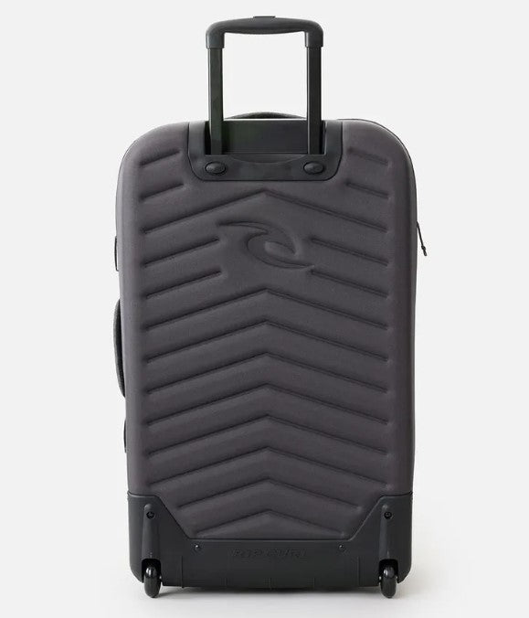 Rip Curl F-Light Global 100 Litre Classic Surf Travel Bag showing back view and hard case