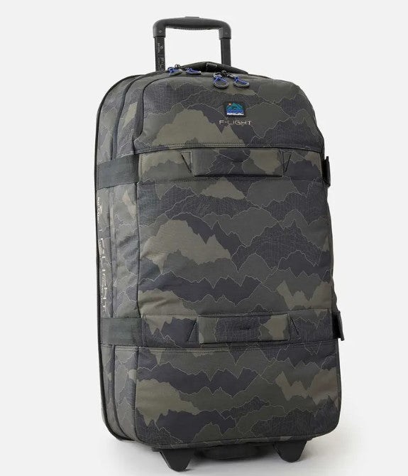 Rip Curl F-Light Global 100 Litre Search Camo Travel Bag from front/side view