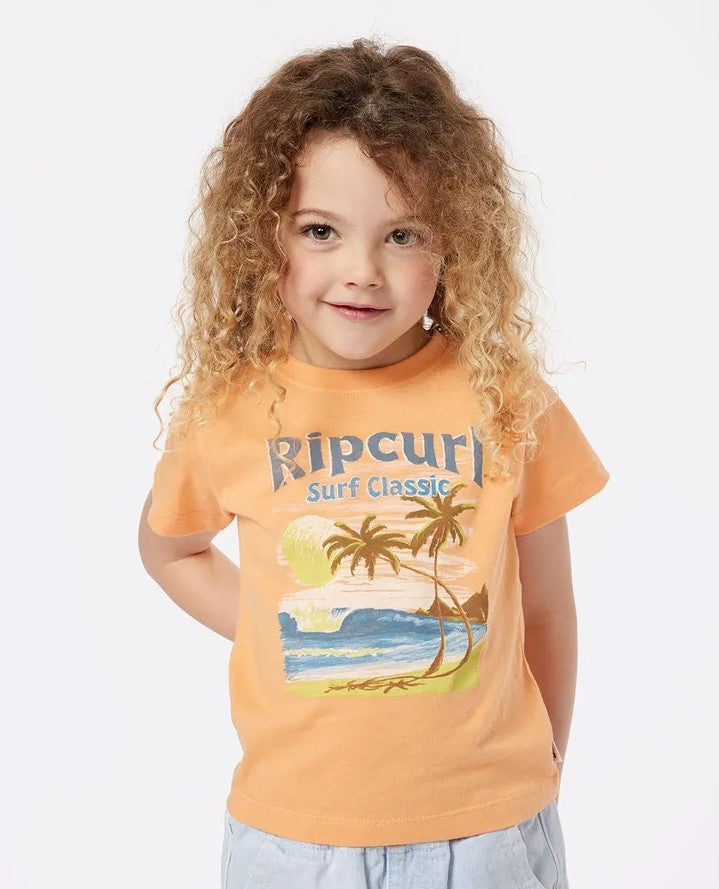 Rip Curl High Tide Scenic Girls Tee in peach colourway