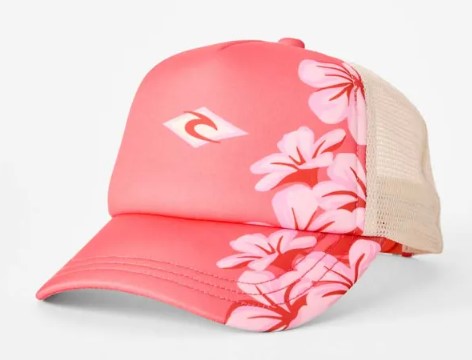 Rip Curl Mixed Revival Girls Trucker Cap  in a red floral print