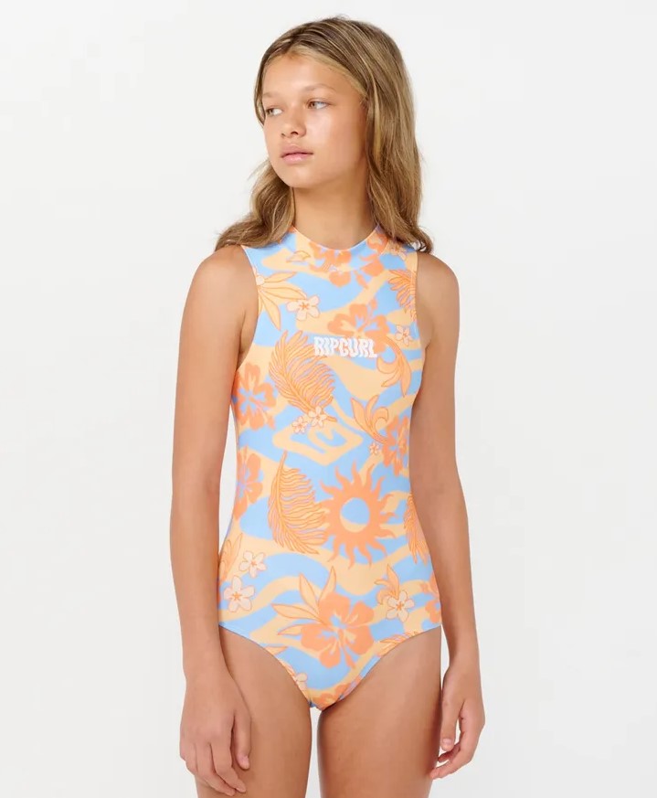 Rip Curl Girls Sun Sol One Piece Swimwear in color orange