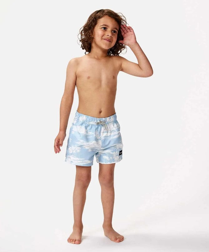 Rip Curl Groms Dreamers Shorts on child in yucca colourway