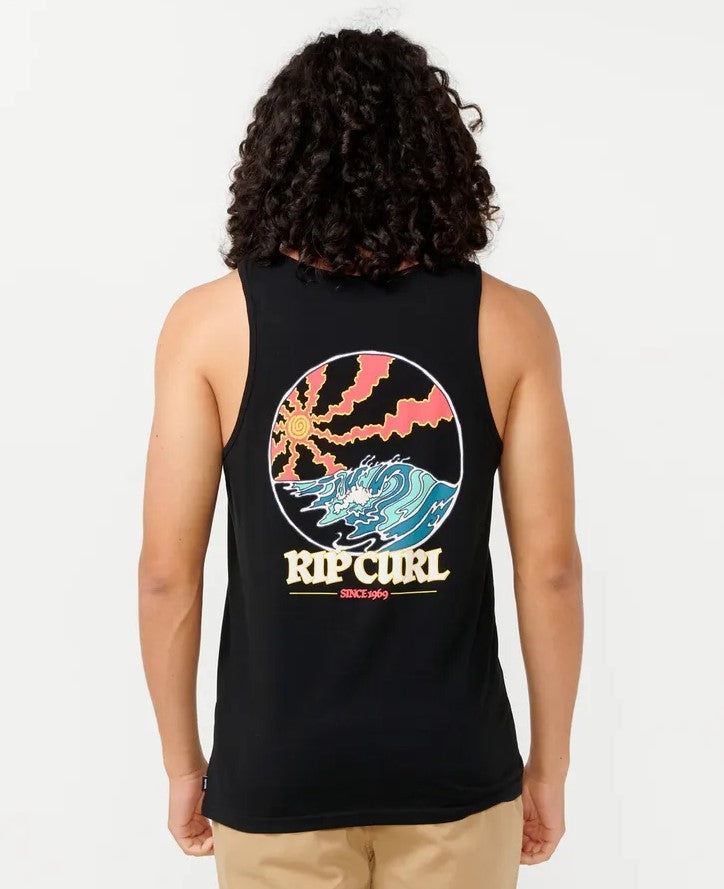 Rip Curl Hazed And Tubed Tank in black from rear