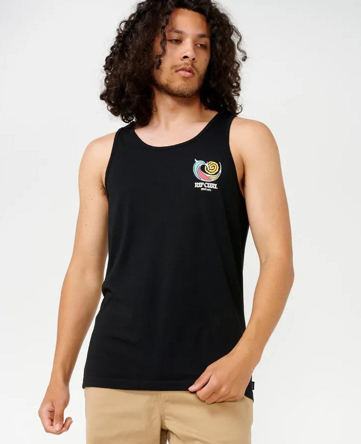 Rip Curl Hazed And Tubed Tank in black from front