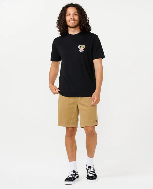 Rip Curl Hazed and Tubed Tee in black from front