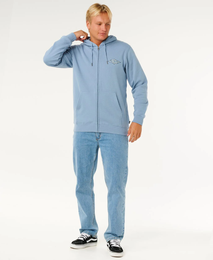 Rip Curl Hazey Days Zip Thru Hoodie in faded denim colourway