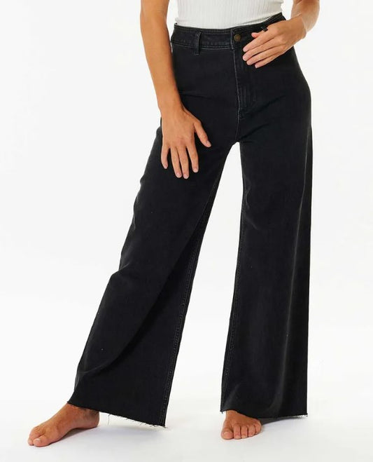 Rip Curl Holiday Denim Womens Jeans in washed black from front