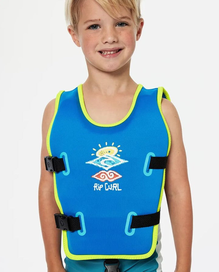 Rip Curl Kids Beach Buoyancy Vest in blue on boy