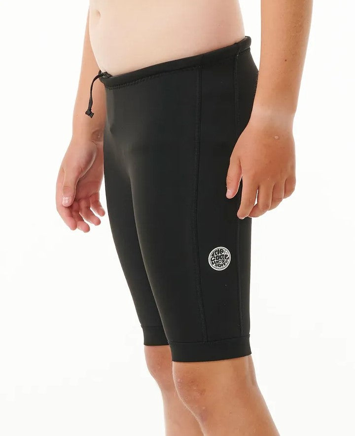 Rip Curl Kids Dawn Patrol 1mm Wetsuit Shorts in black from side