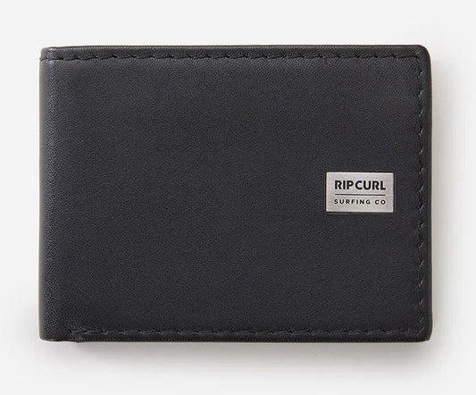 Rip Curl Marked RFID All Day Leather Wallet in black from front