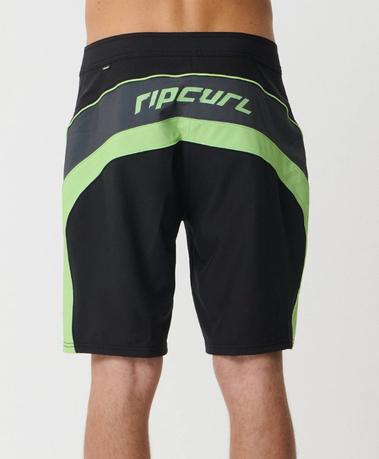 Rip Curl Mirage Archive 20" Boardshorts in black and lime from the rear