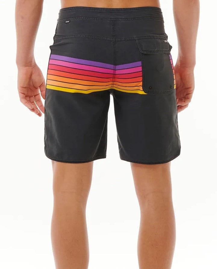 Rip Curl Mirage Surf Revival 19" Boardshorts in washed black colourway from rear