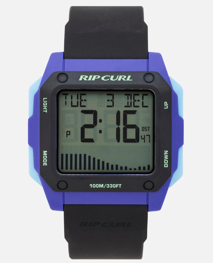 Rip Curl Odyssey tide digital watch in black with berry colourway
