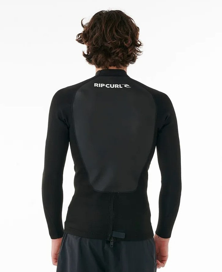 Rip Curl Omega 1.5mm Long Sleeve Wetsuit Jacket in black from rear