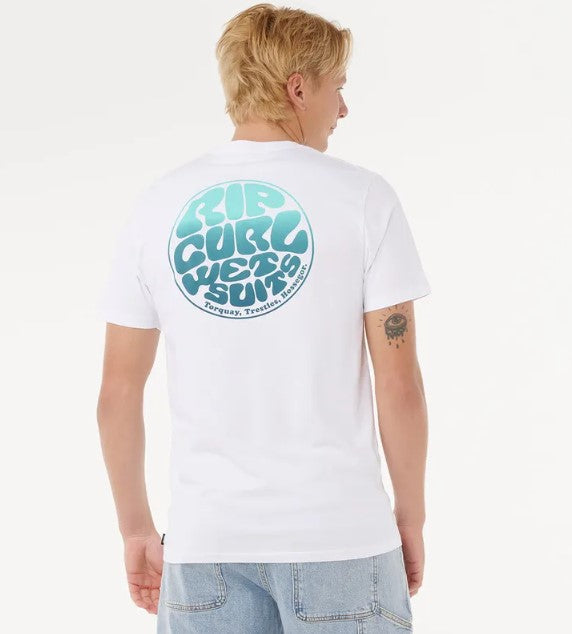 Rip Curl Wettie Passge tee in optical white from rear