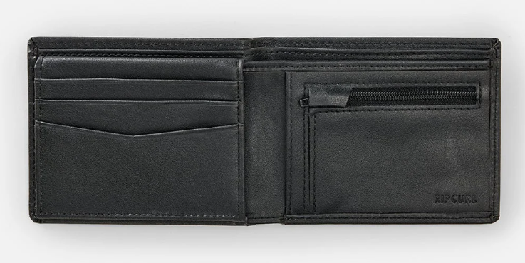 Rip Curl Patched Diamond PU All Day Wallet in black from inside