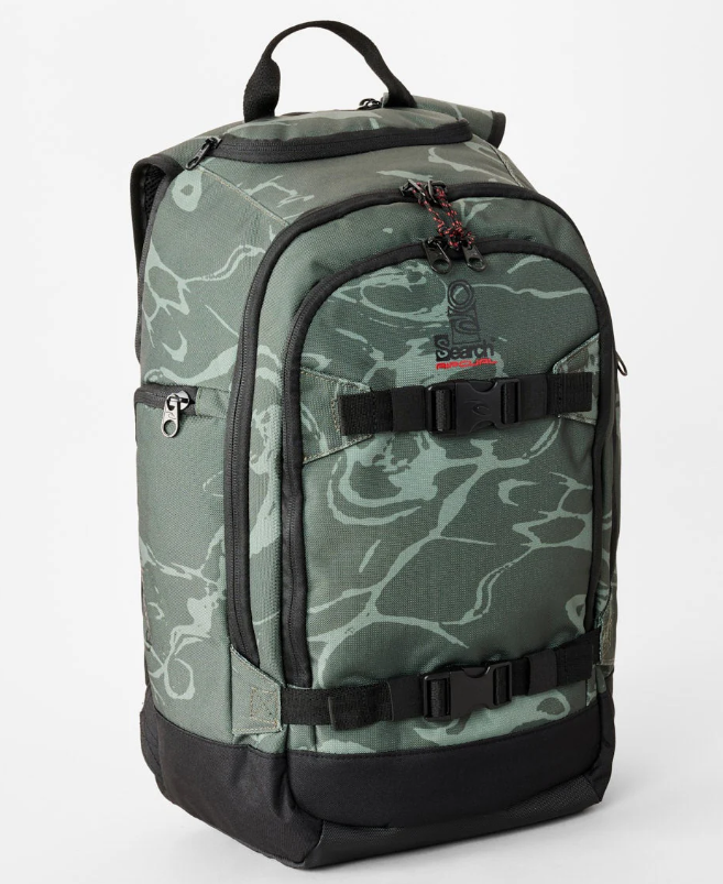 Rip Curl Posse 33 Litre Motion Backpack in deep cactus from front/side view