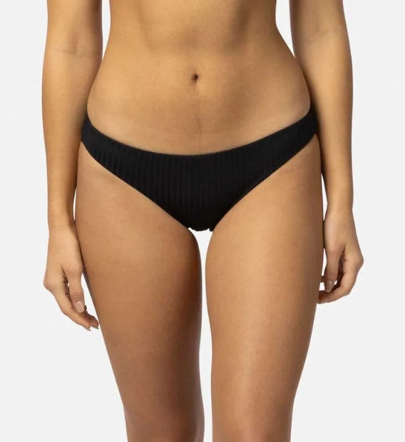Rip Curl Premium Surf Cheeky Pant bikini pant in black from the front