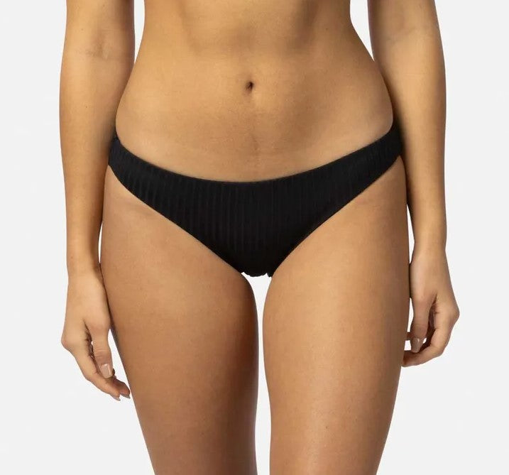 Rip Curl Premium Surf  Cheeky Pant Bikini bottom in black from front