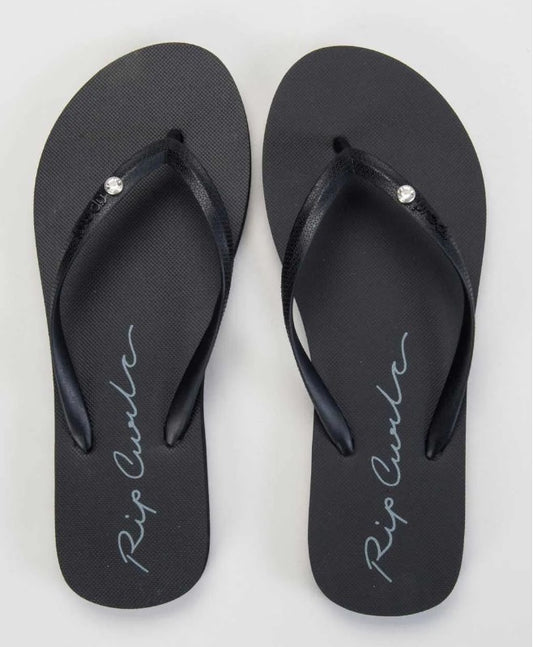 Rip Curl Script Wave Bloom Open Toe Jandals black with crystal
