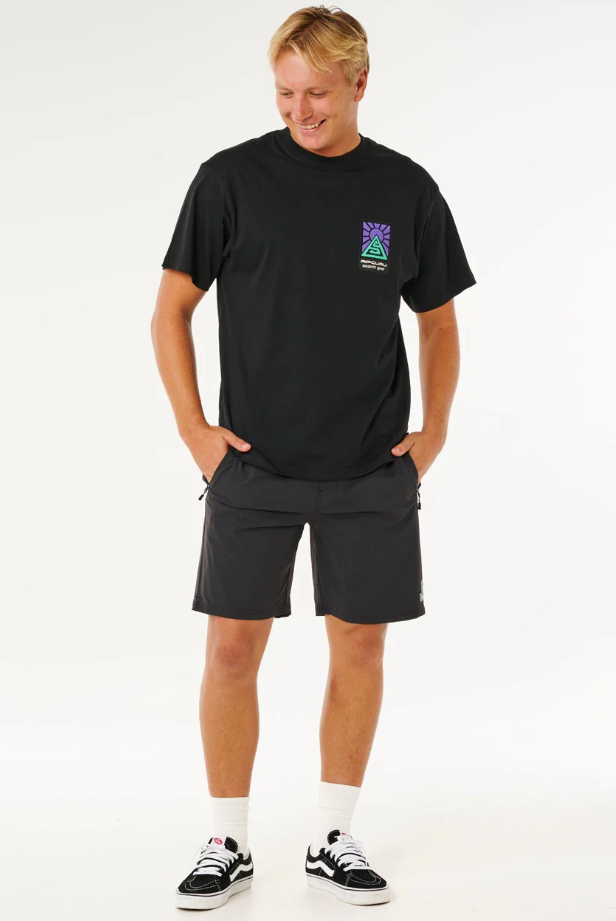 Rip Curl Search Dawn Men's T-Shirt in black from front