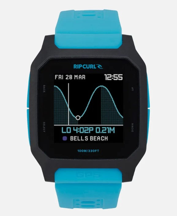Rip Curl Search GPS 3 Watch in blue colourway from front