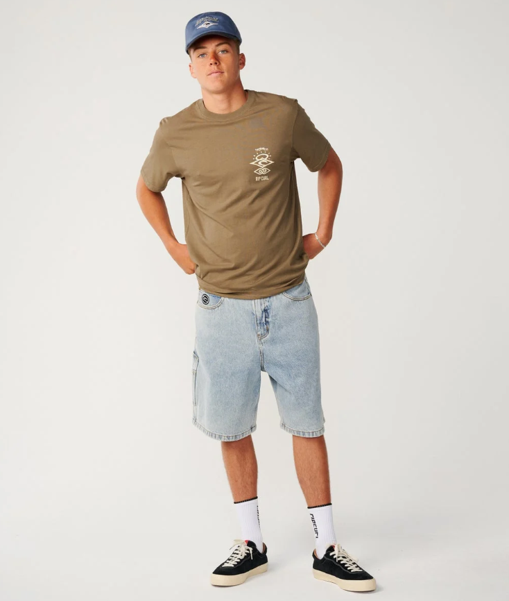 Rip Curl Search Icon Men's T-Shirt in walnut from the front