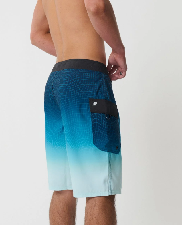 Rip Curl Shockwave 21" Men's Boardshorts in blue fade from rear side view