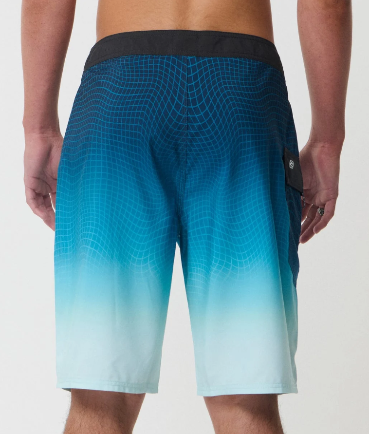 Rip Curl Shockwave 21" Men's Boardshorts in blue fade from the rear