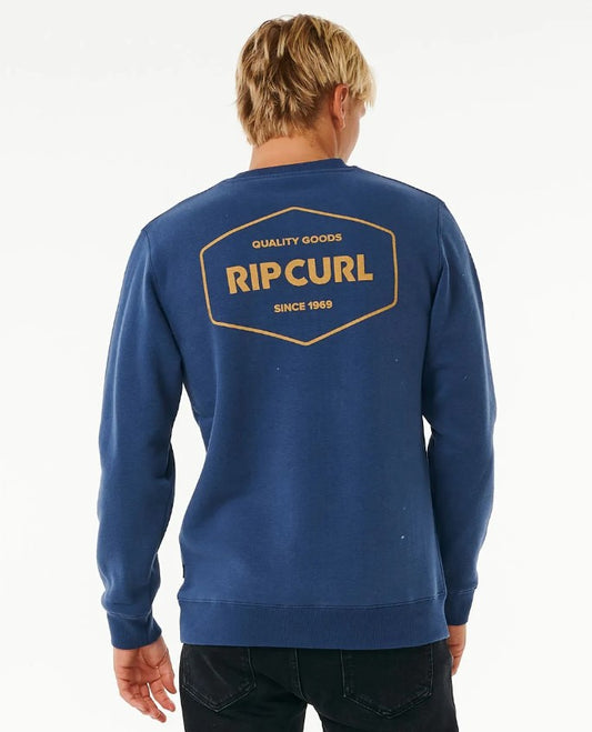 Rip Curl Mens Stapler Crew back in navy blue