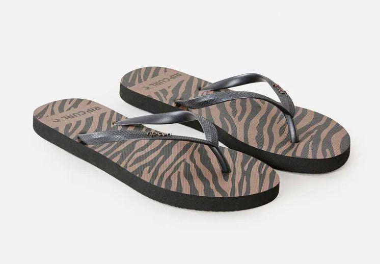 Rip Curl Sun Tribe Bloom Open Toe Jandals brown pair form side