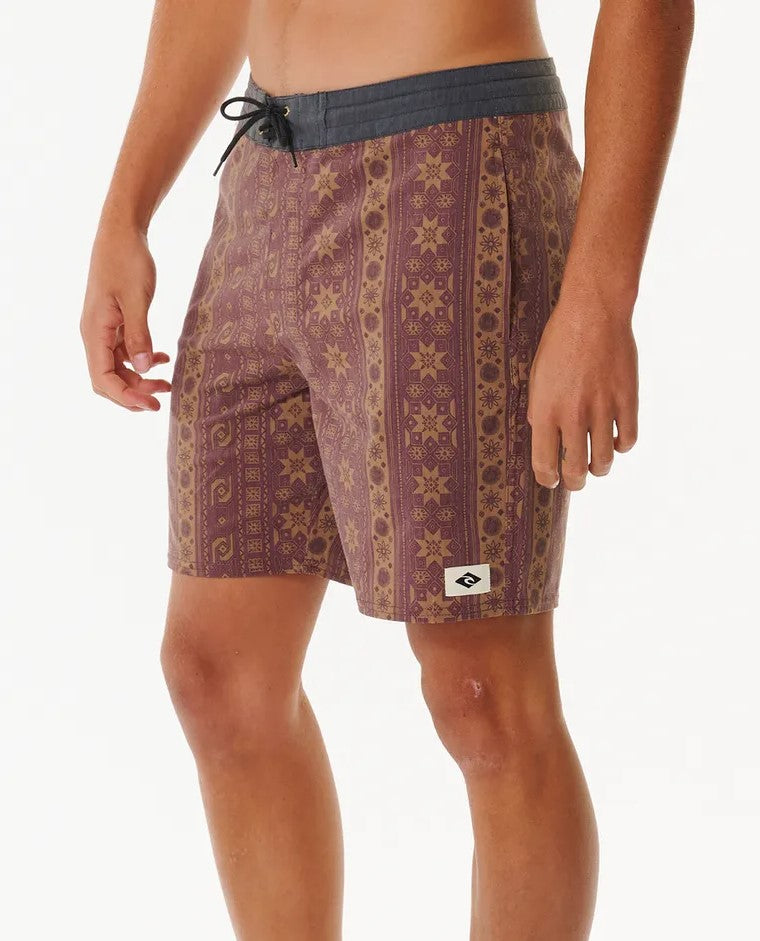 Rip Curl Sunstone Layday Mens Boardshorts maroon and gold from side