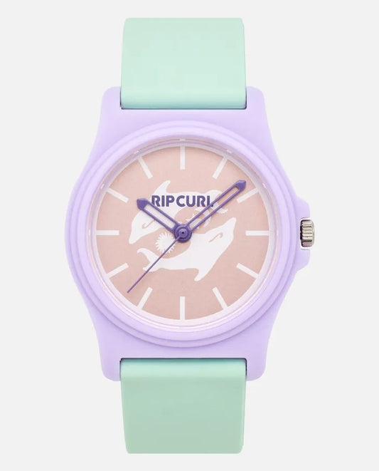 Rip Curl Surf Art Watch in mint with purple and peach colours