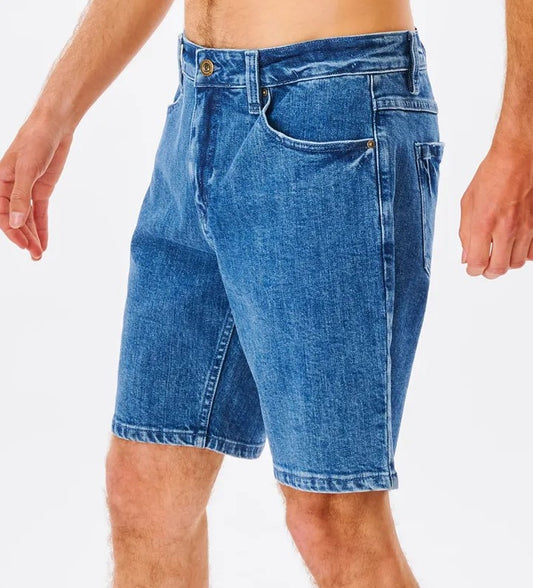 Rip Curl Tidal Blue denim shorts from side