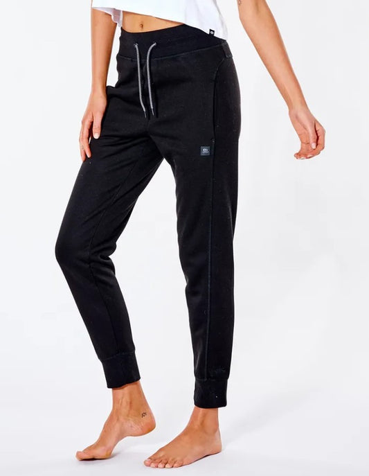 Rip Curl Anti-series Flux Ii Trackpants - Win23 black trackpants with drawcord and cuffed ankels
