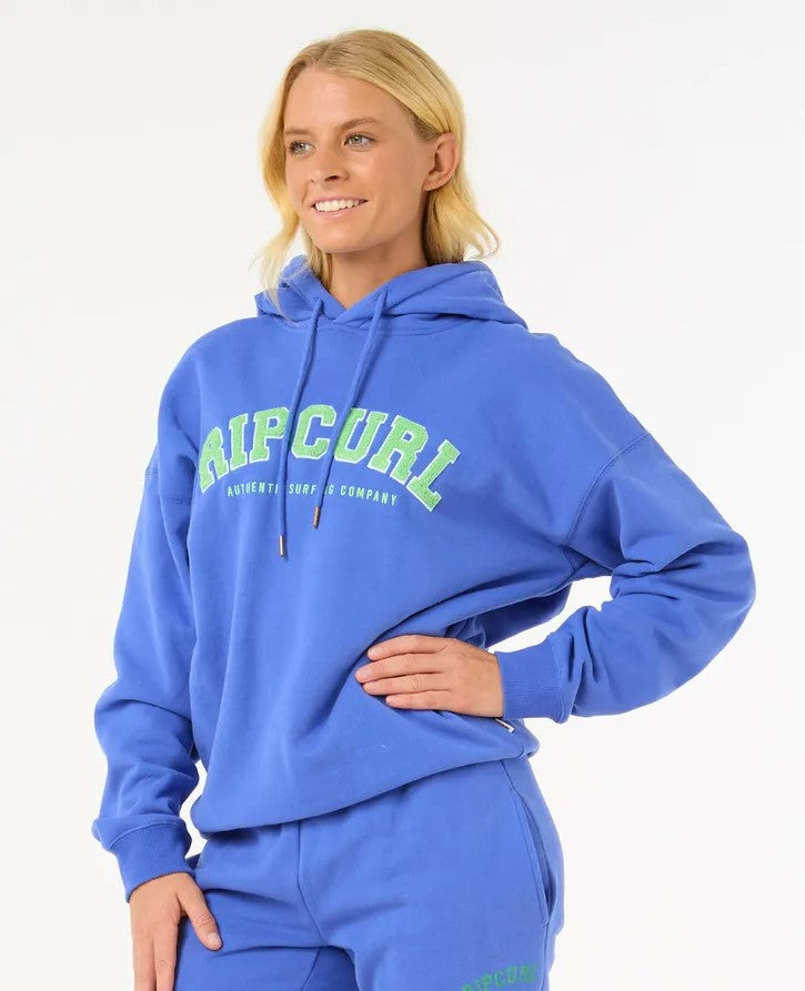 Rip Curl Womans Varsity Hoodie in ocean colourway