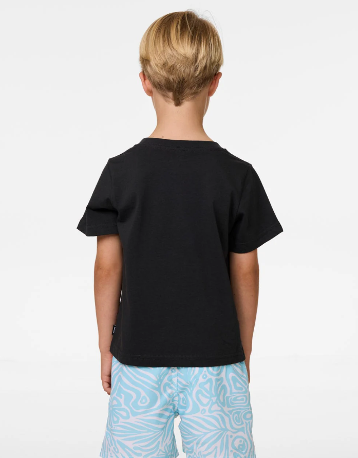 Rip Curl Cosmic Surfing Boys T-Shirt in washed black from the rear