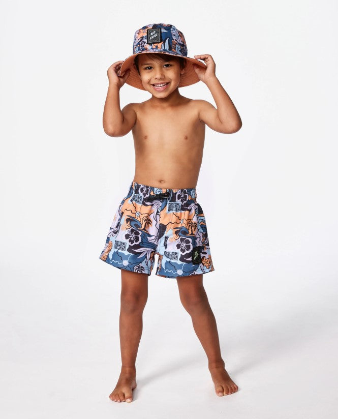Rip Curl Static Boy's Volley Boardshorts in multi colour on model