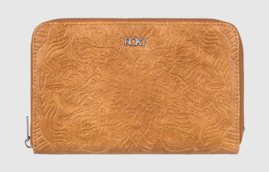 Roxy Back In Brooklyn Zip Around Wallet in camel colourway from front