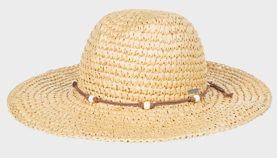 Roxy Cherish Summer Straw Hat in natural colourway by iteslf with white background