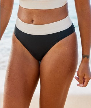 Roxy Active Colourblock Mid Pant Bikini Set showing pant in anthracite colourway from front