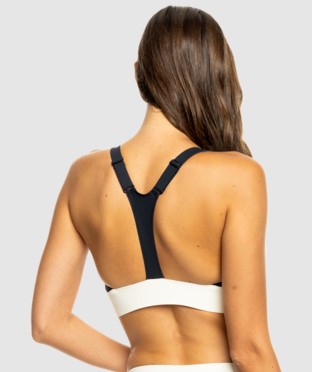 Roxy Active Colourblock Mid Pant Bikini Set showing top from rear