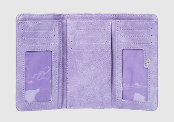 Roxy Crazy Diamond PU Tri Fold Womens Wallet in bougainvillea colourway showing inside