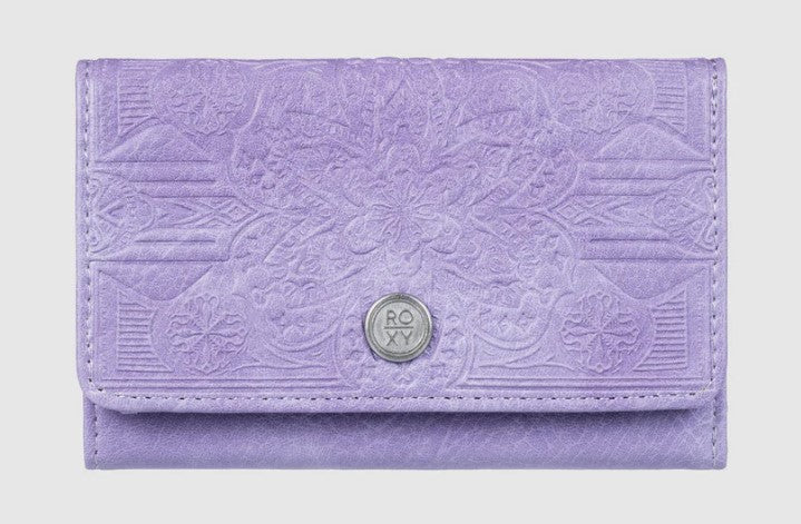 Roxy Crazy Diamond PU Tri Fold Womens Wallet in bougainvillea colourway from front