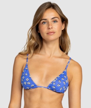 Roxy Dancing Dots Mod Pant and Bralette Bikini Set in amparo flower showing top