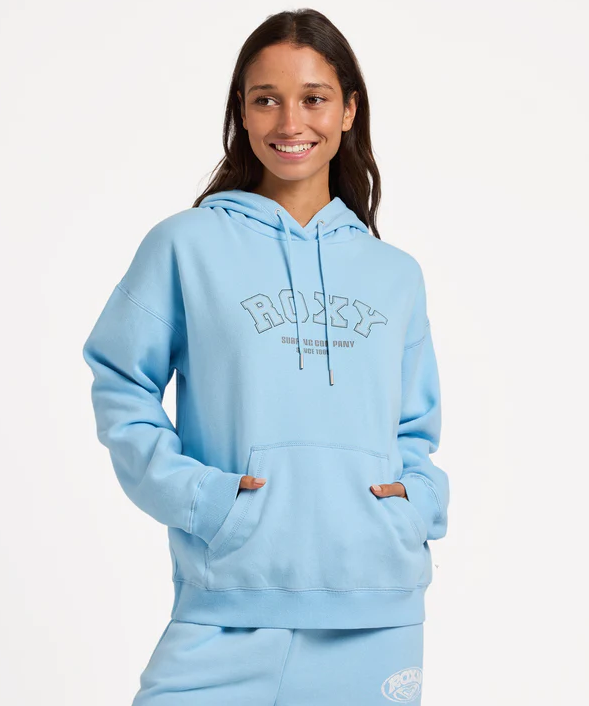 Roxy Dreamy Days Womens Hoodie
  in sky blue on model from front