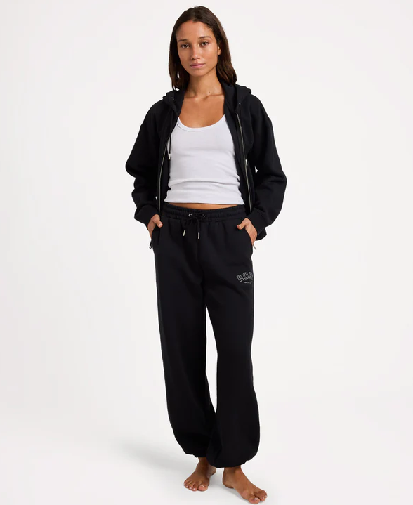 Roxy Dreamy Days Womens Tracksuit Pant in black from front