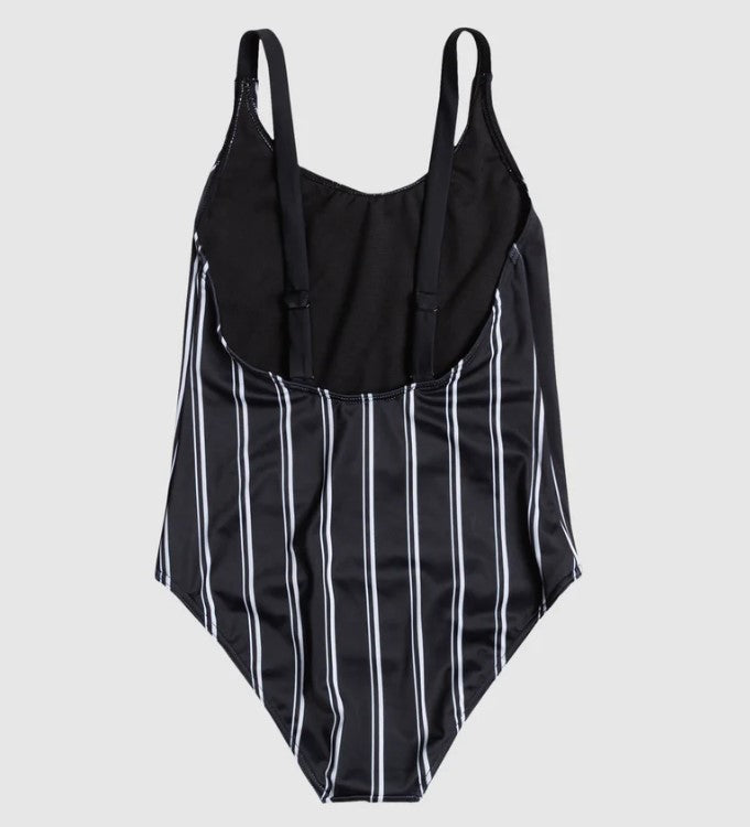 Roxy Youth Bico Onepiece Swimwear in anthracite active rg stripe from rear