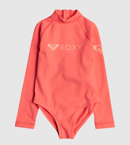 Roxy Girls Heater Long Sleeve Thermal Onepiece in dubarry colourway